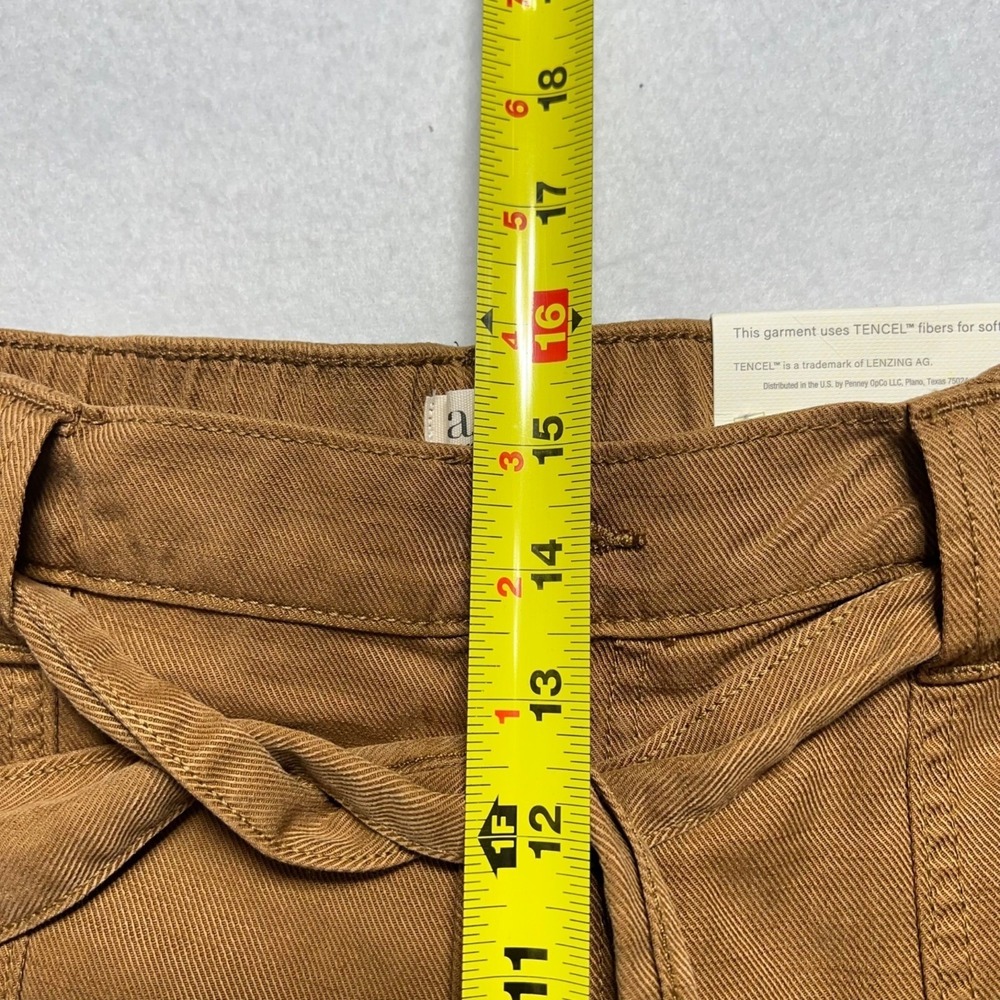 a.n.a. Women's Highest Rise Tapered Royal Brown Belted Cargo Pants Size 16 NWT - Picture 10 of 11